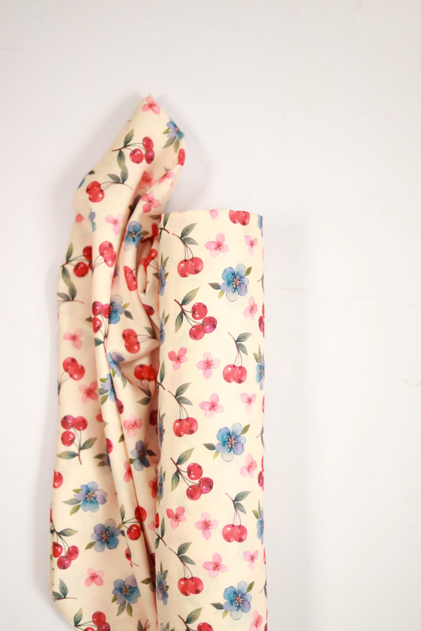 Cherry Bloom Linen Fabric