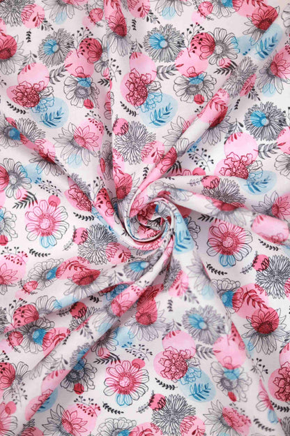 Wildflower Blush Linen Fabric