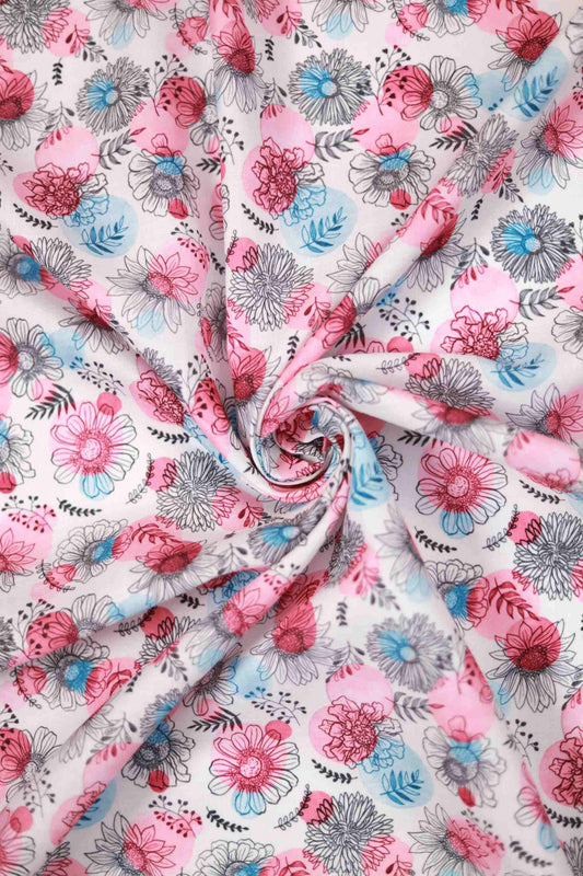 Wildflower Blush Linen Fabric