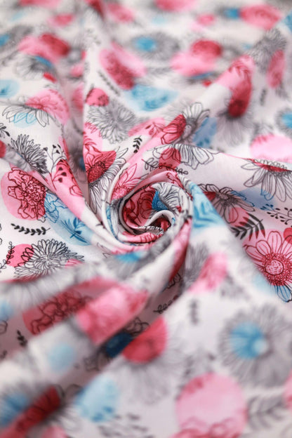 Wildflower Blush Linen Fabric