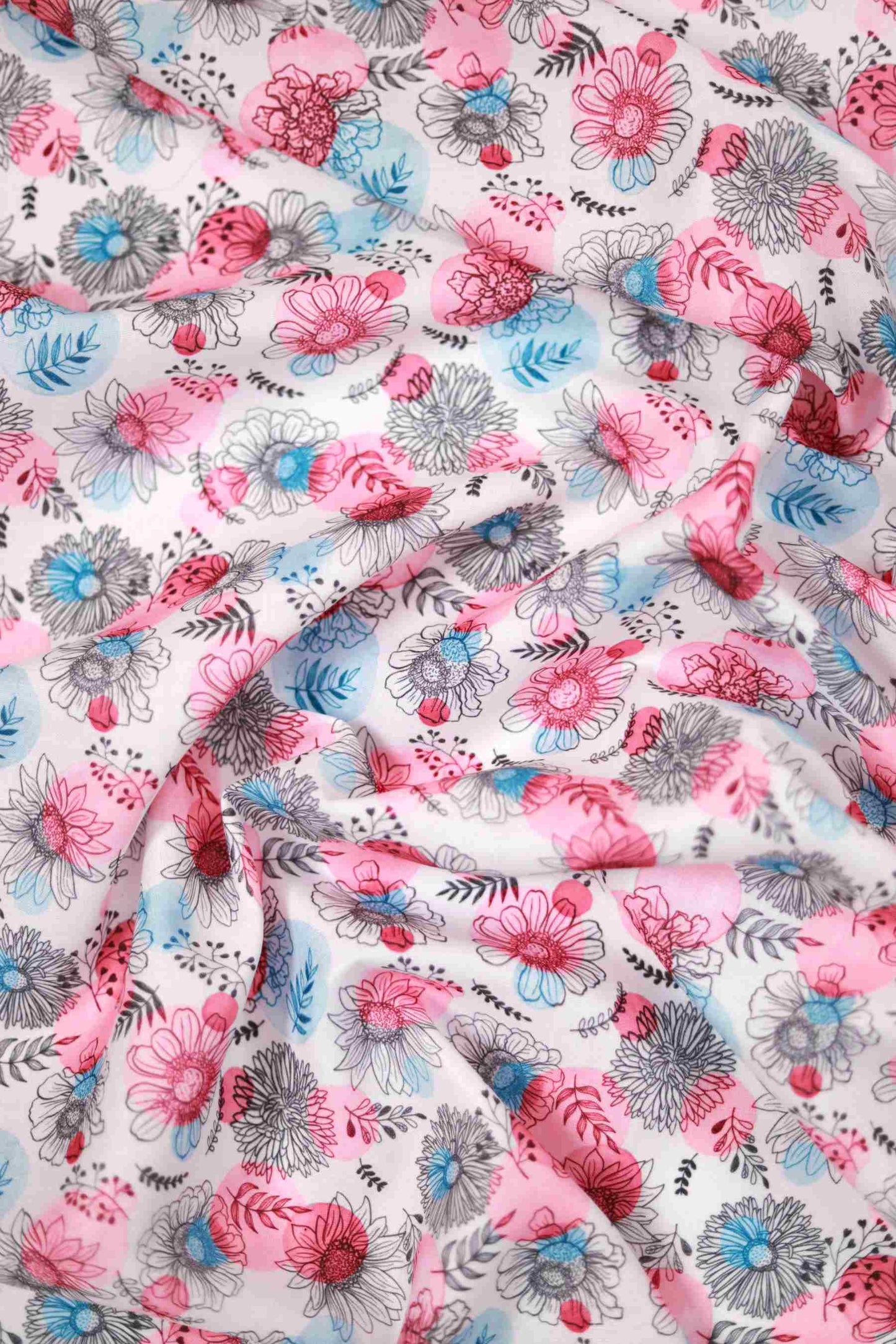 Wildflower Blush Linen Fabric