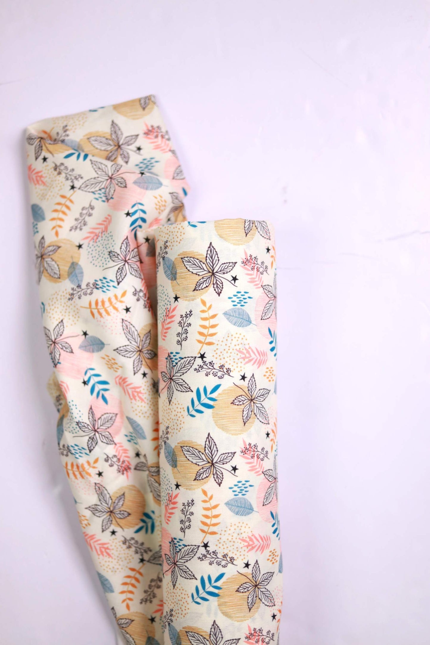 Leaf Mosaic Linen Fabric