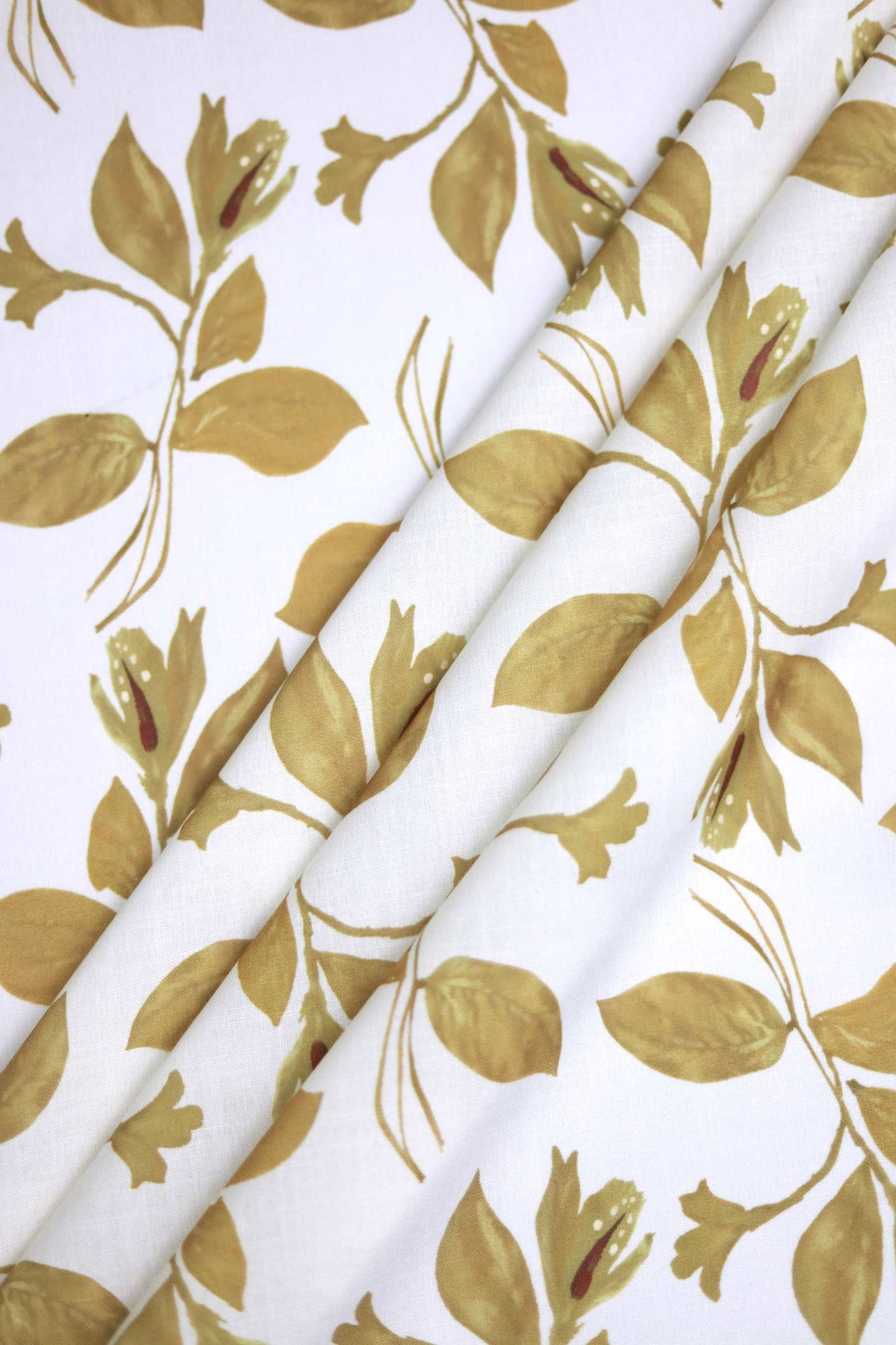 Olive Bloom Linen Fabric