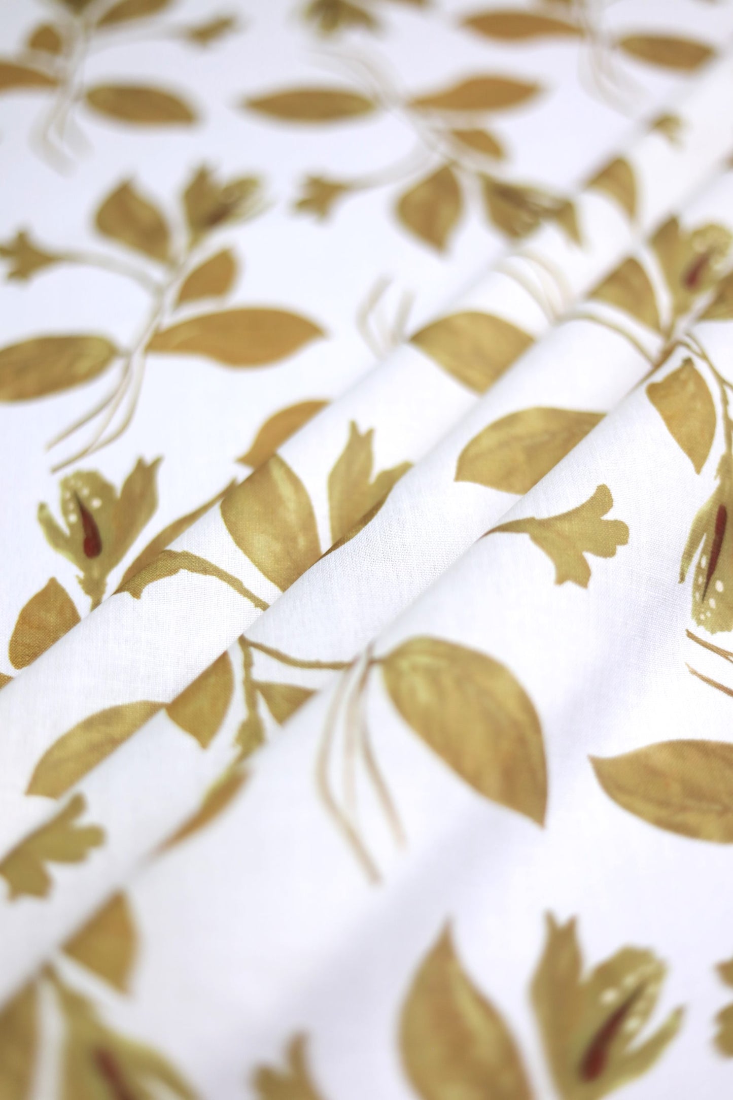 Olive Bloom Linen Fabric