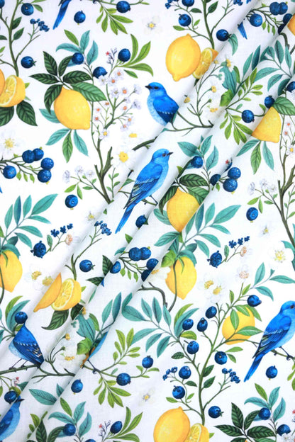 Lemon Orchard Linen Fabric