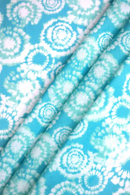 Aqua Mirage Muslin Fabric
