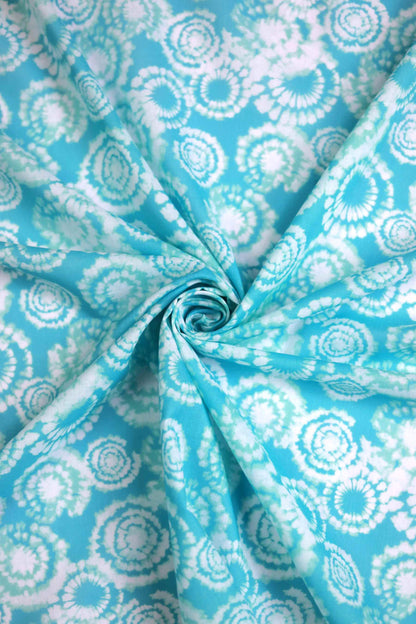 Aqua Mirage Muslin Fabric