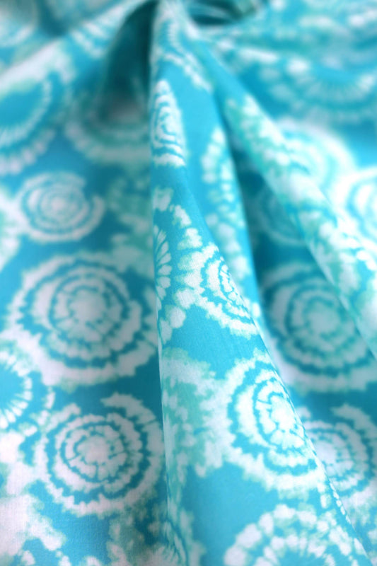 Aqua Mirage Muslin Fabric