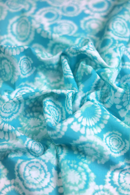 Aqua Mirage Muslin Fabric