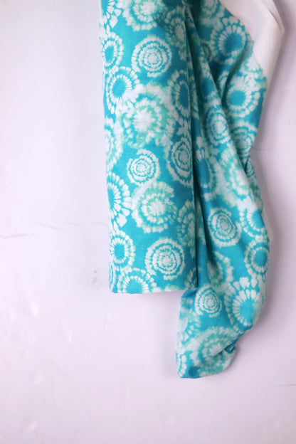 Aqua Mirage Muslin Fabric