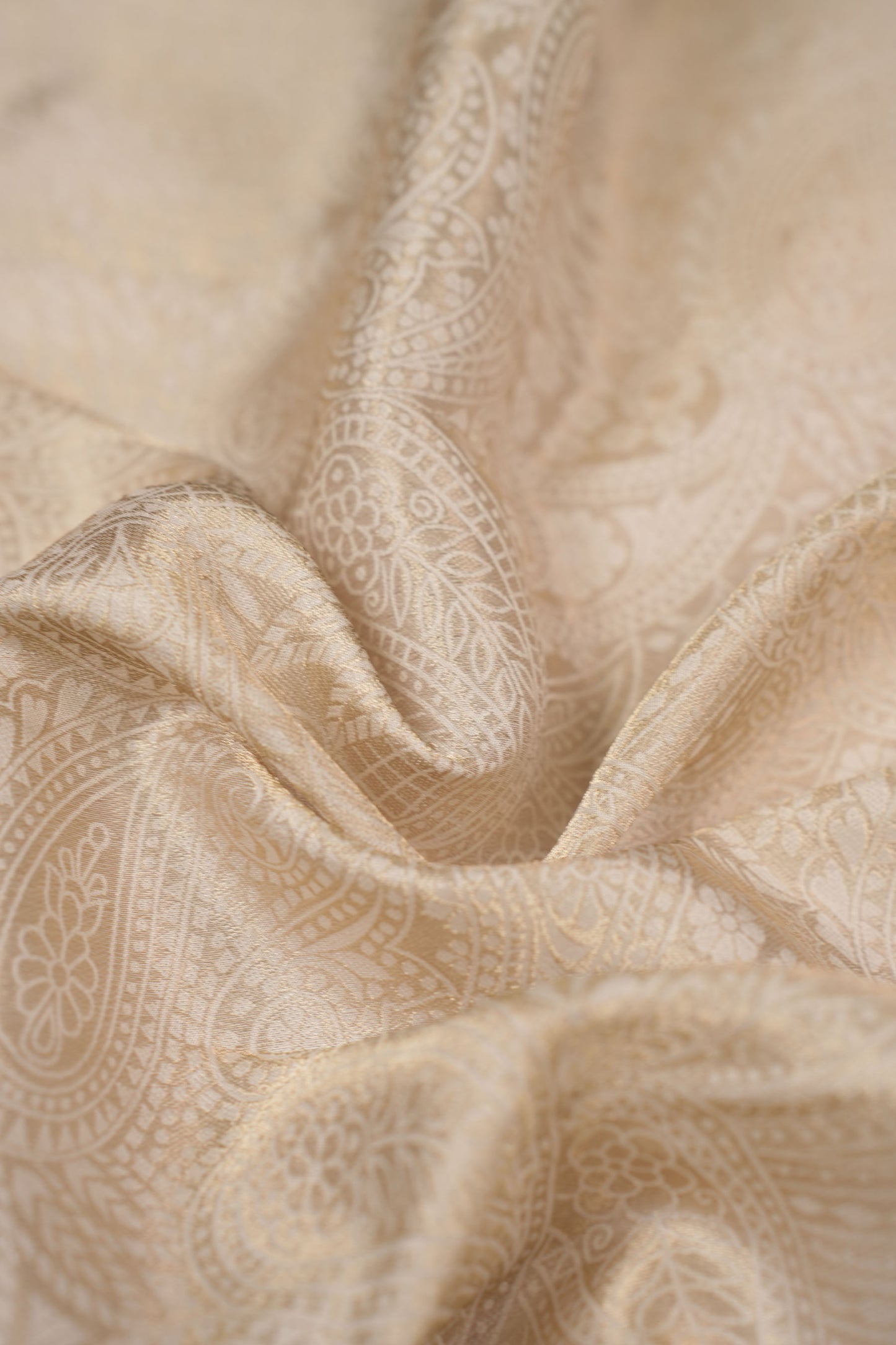 Majestic Ivory Carving Tissue Jacquard Fabric
