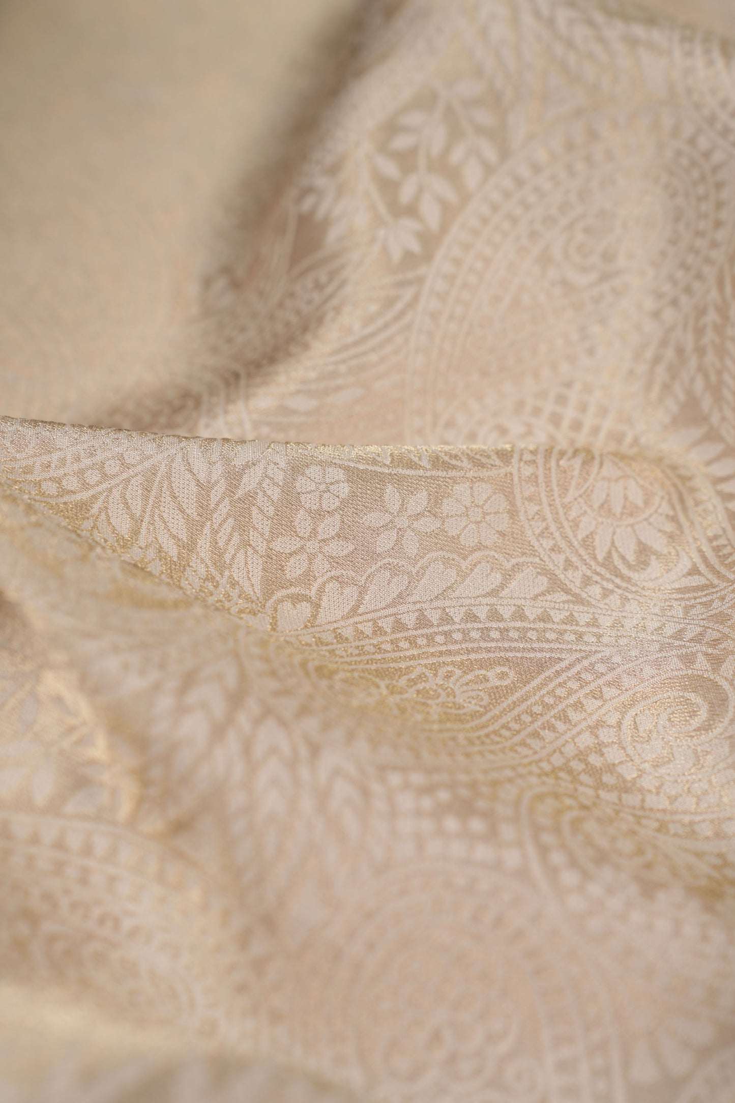 Majestic Ivory Carving Tissue Jacquard Fabric
