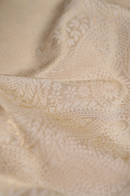 Majestic Ivory Carving Tissue Jacquard Fabric