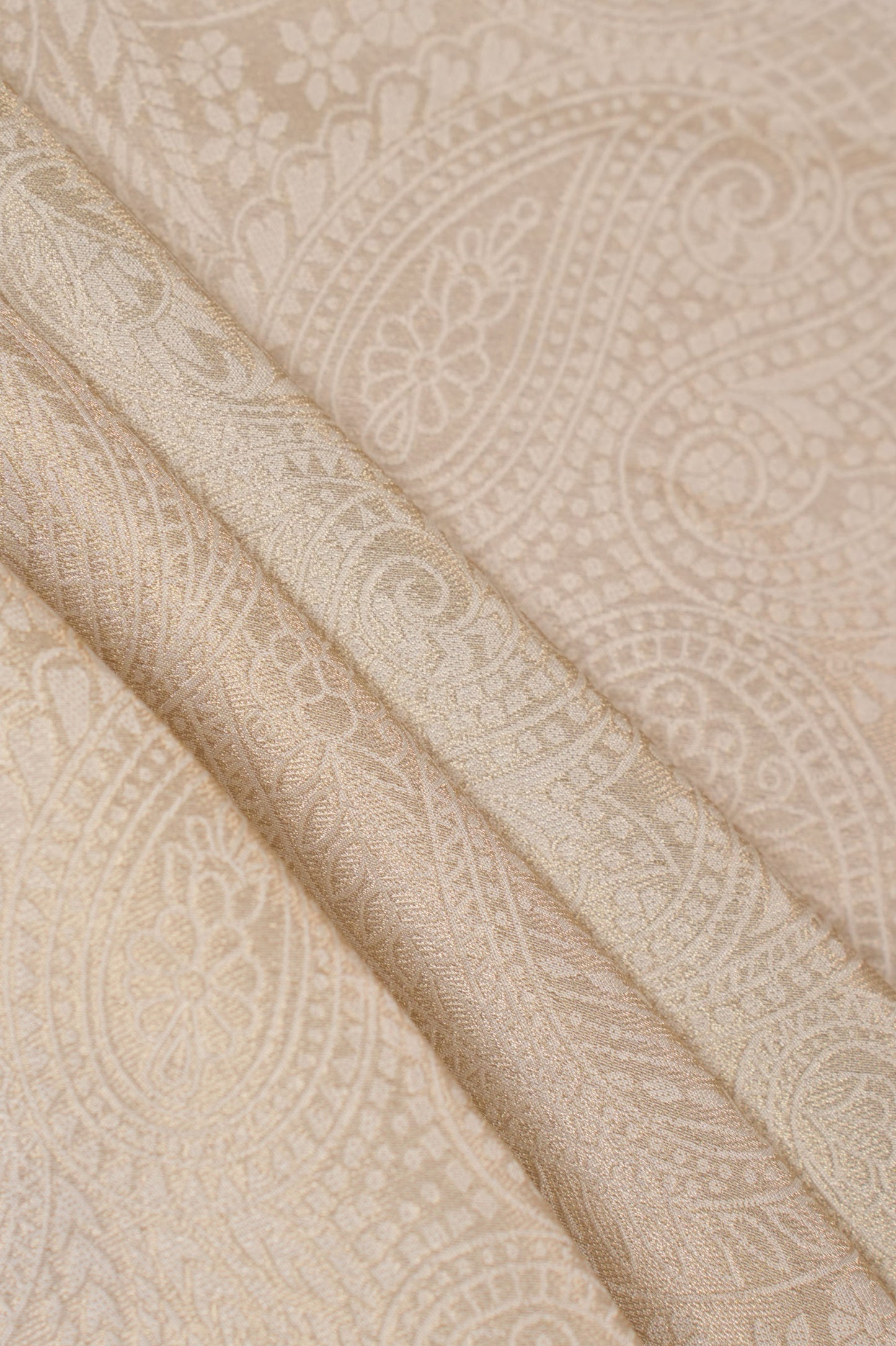 Majestic Ivory Carving Tissue Jacquard Fabric