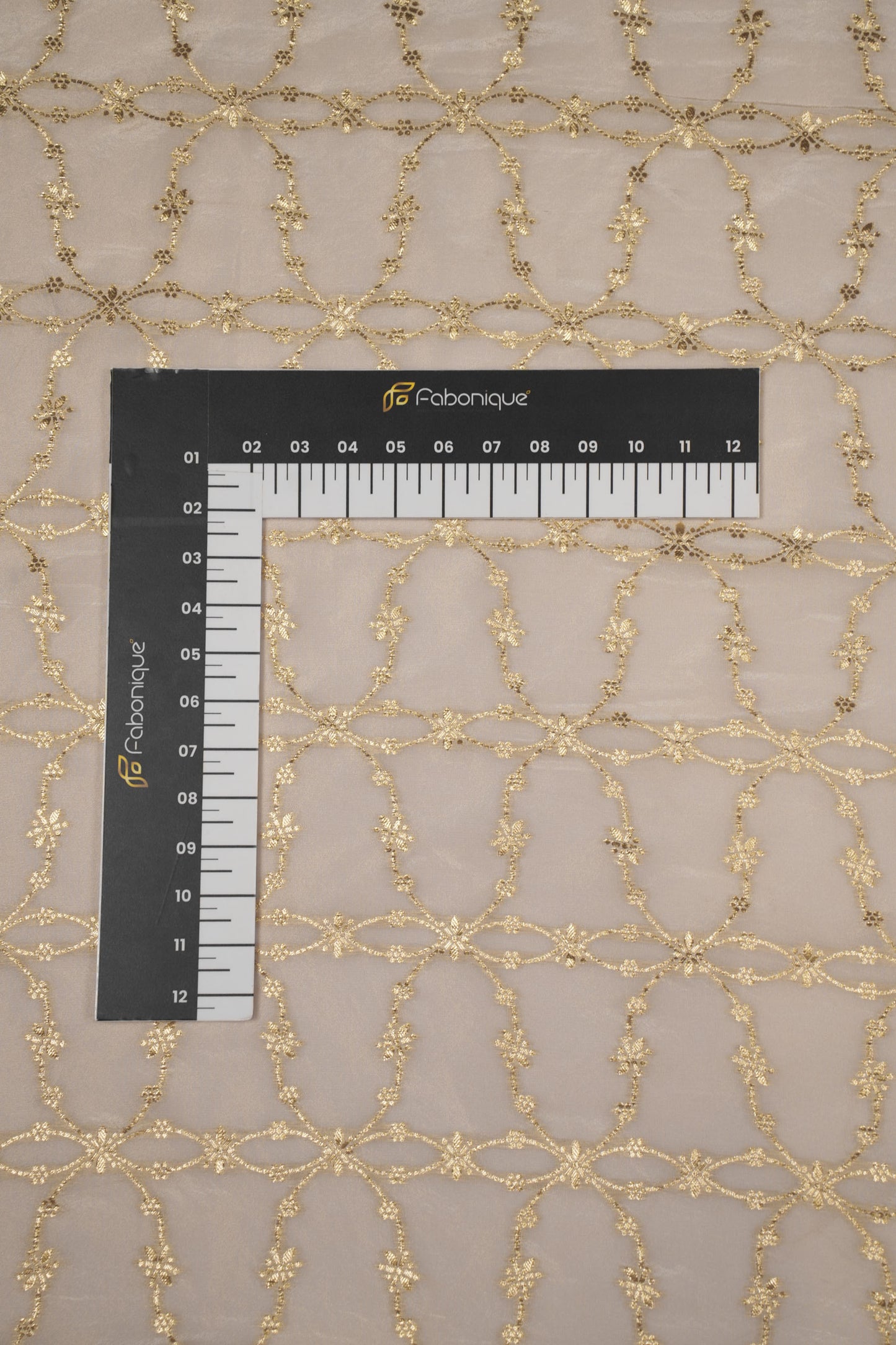 Soft Gold Arch Ornate Dyeable Jacquard