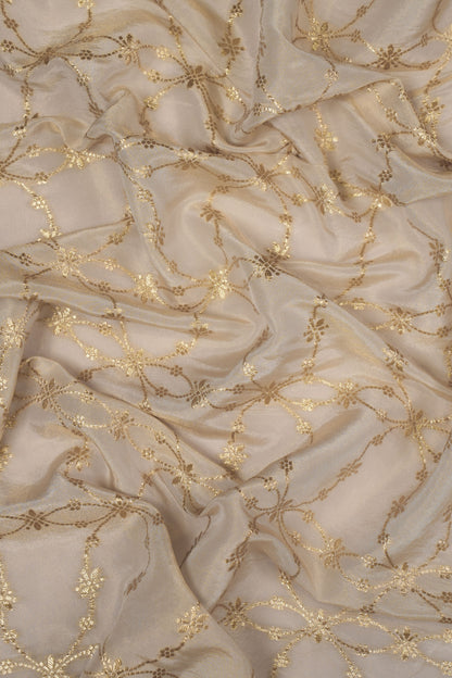 Soft Gold Arch Ornate Dyeable Jacquard
