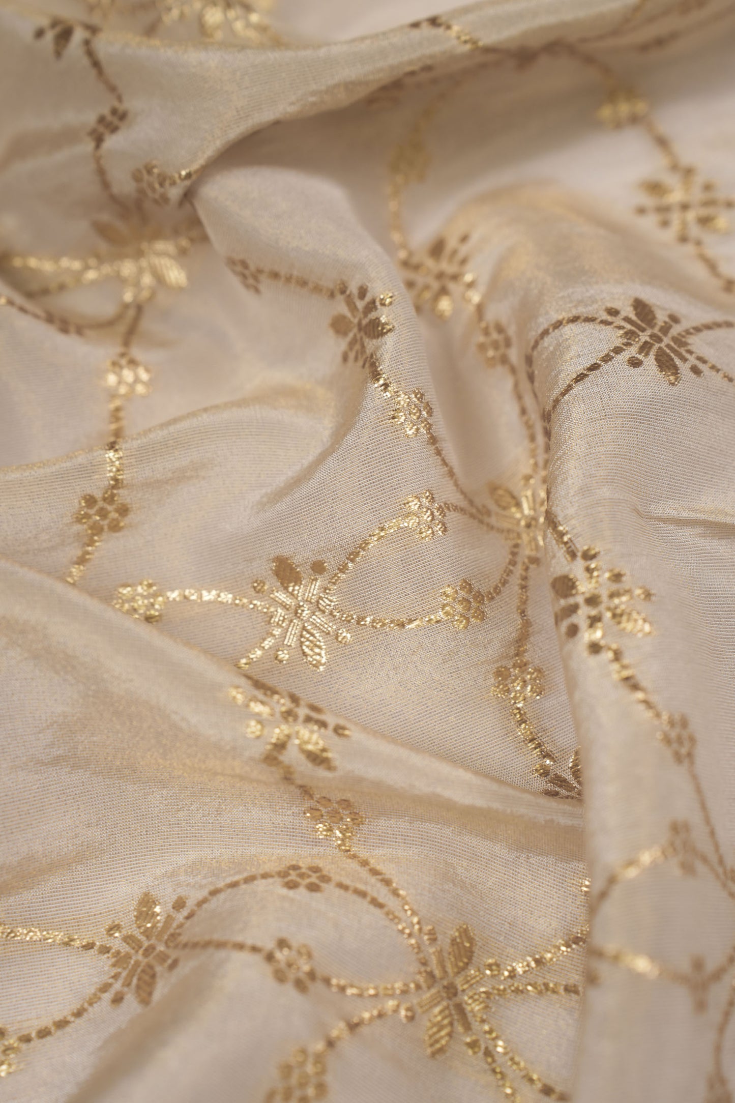 Soft Gold Arch Ornate Dyeable Jacquard
