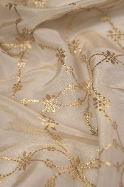 Soft Gold Arch Ornate Dyeable Jacquard