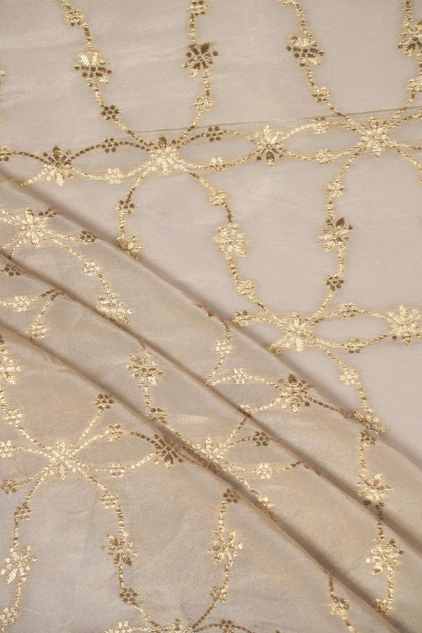 Soft Gold Arch Ornate Dyeable Jacquard