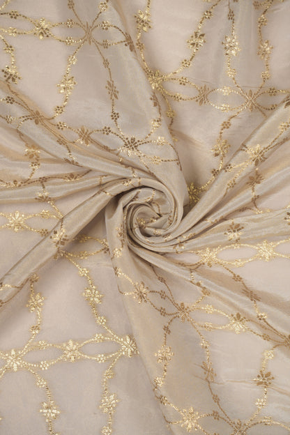 Soft Gold Arch Ornate Dyeable Jacquard