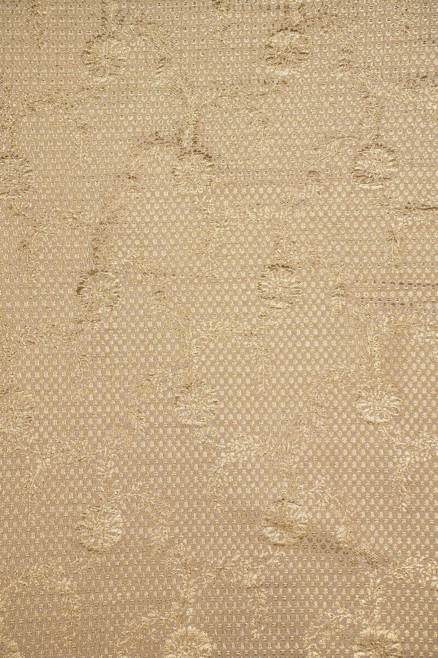 Golden Mosaic Bloom Tissue Jacquard Fabric