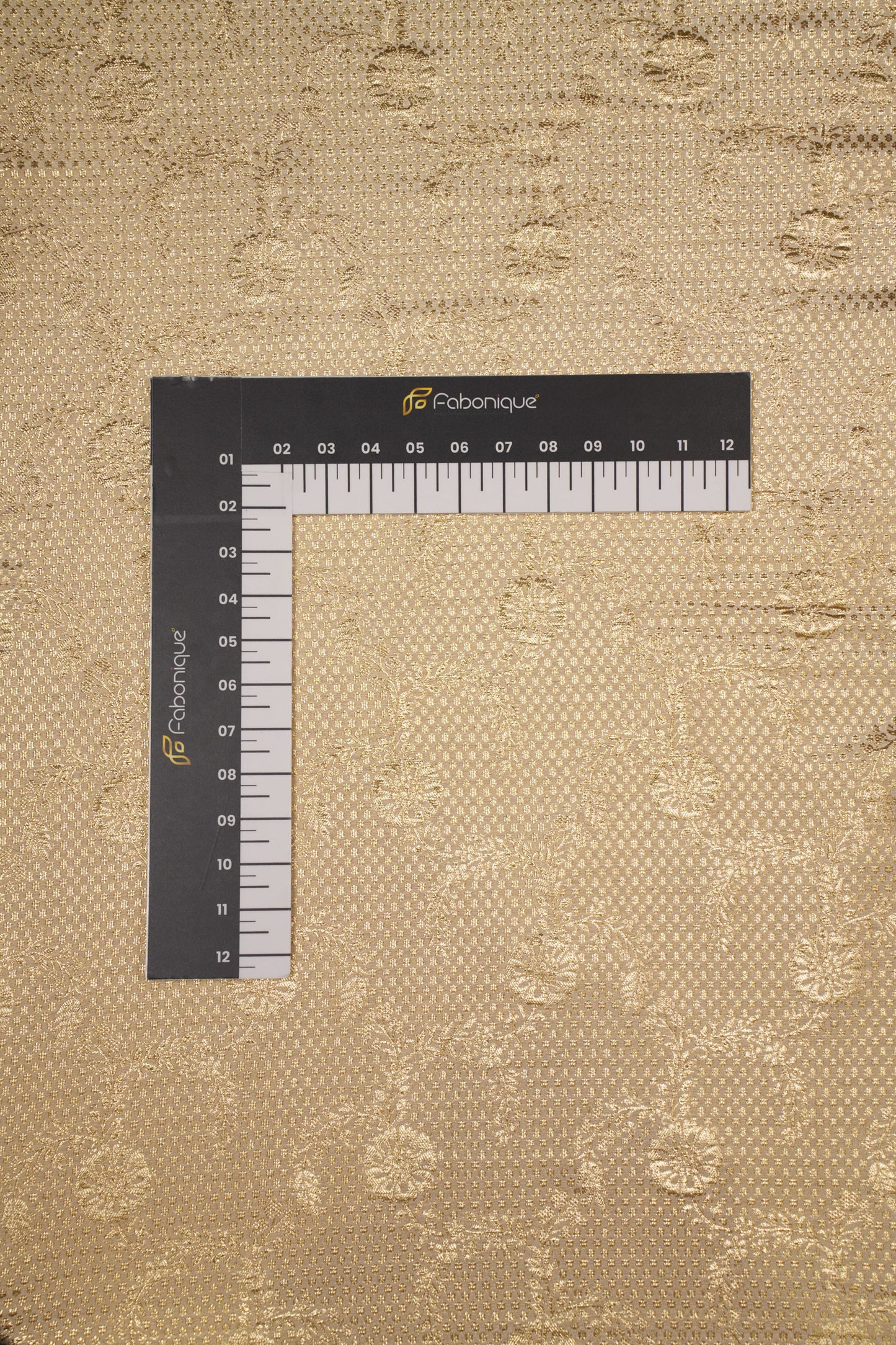 Golden Mosaic Bloom Tissue Jacquard Fabric