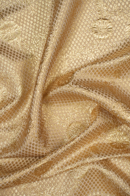 Golden Mosaic Bloom Tissue Jacquard Fabric