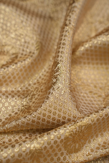 Golden Mosaic Bloom Tissue Jacquard Fabric
