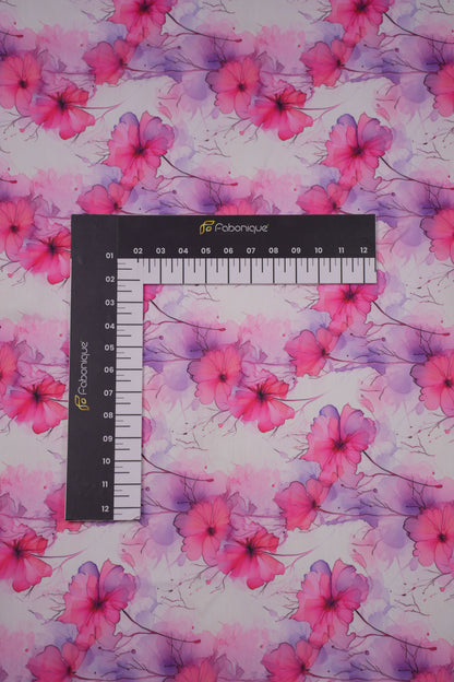 Blush in Bloom Floral Chanderi Fabric