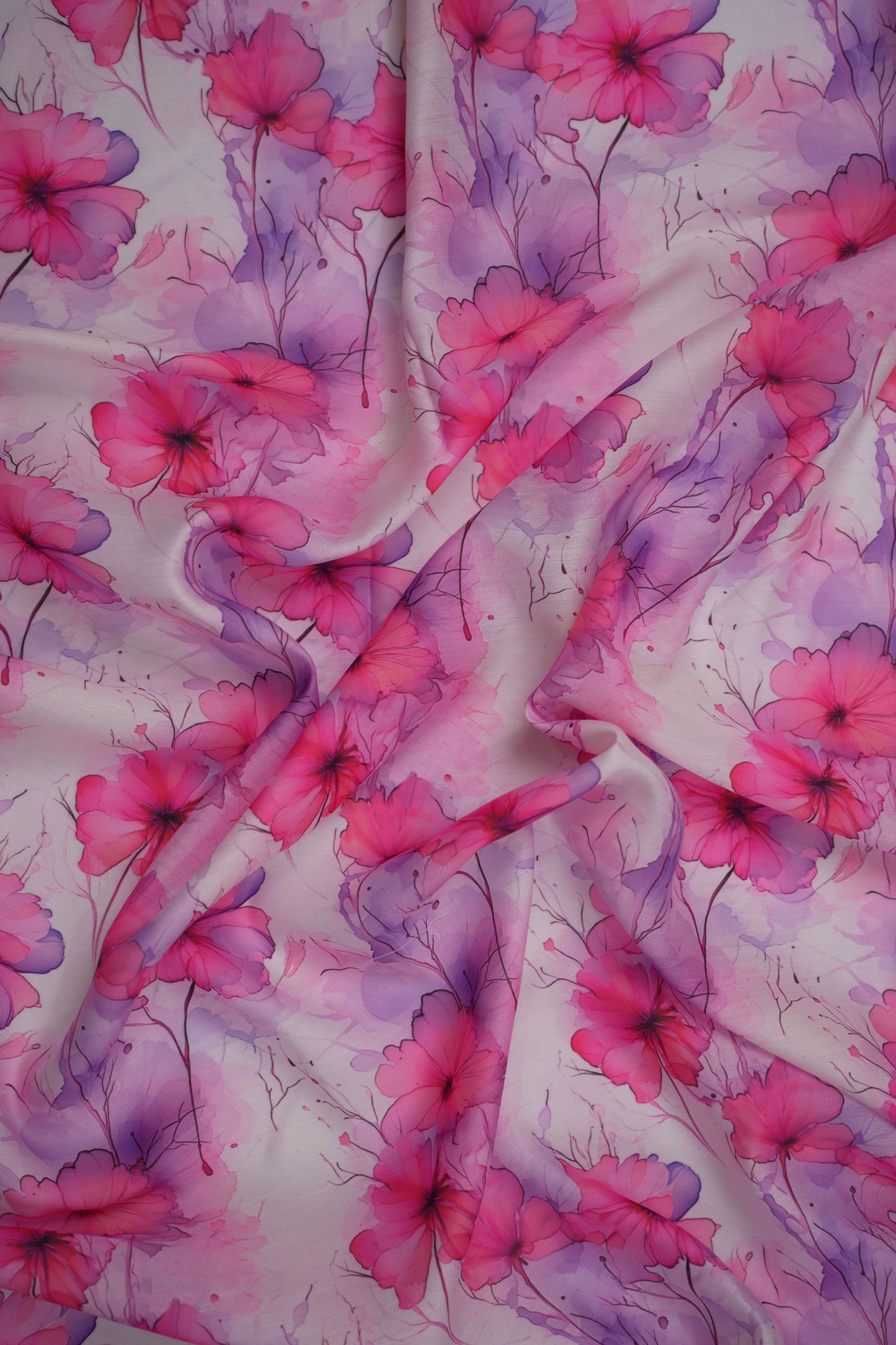 Blush in Bloom Floral Chanderi Fabric