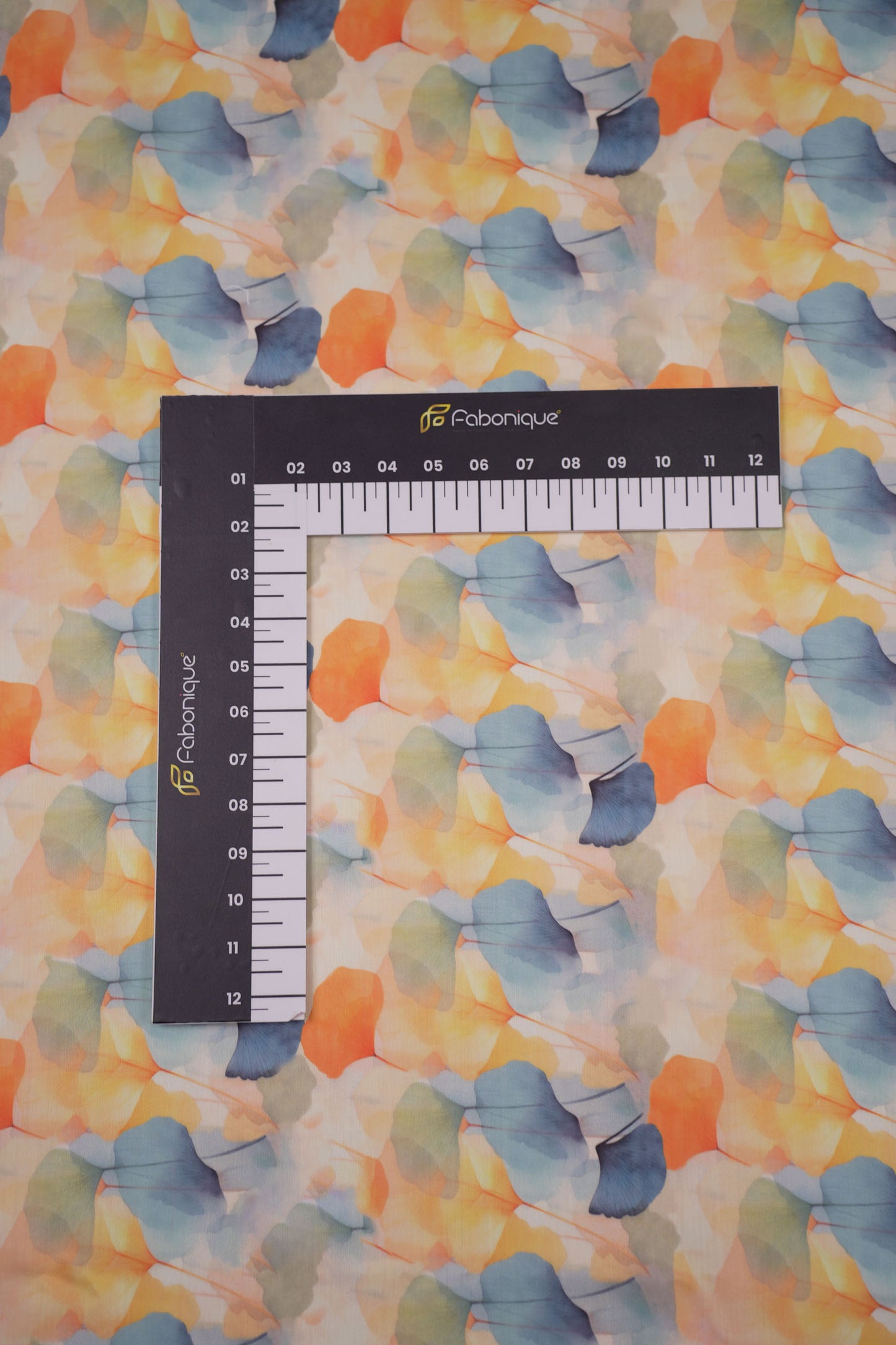 Mystic Ginkgo Leaf Print Chanderi Fabric