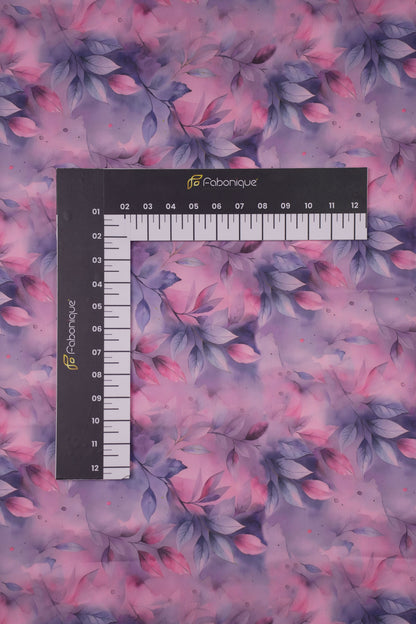 Twilight Botanica Leaf Chanderi Fabric