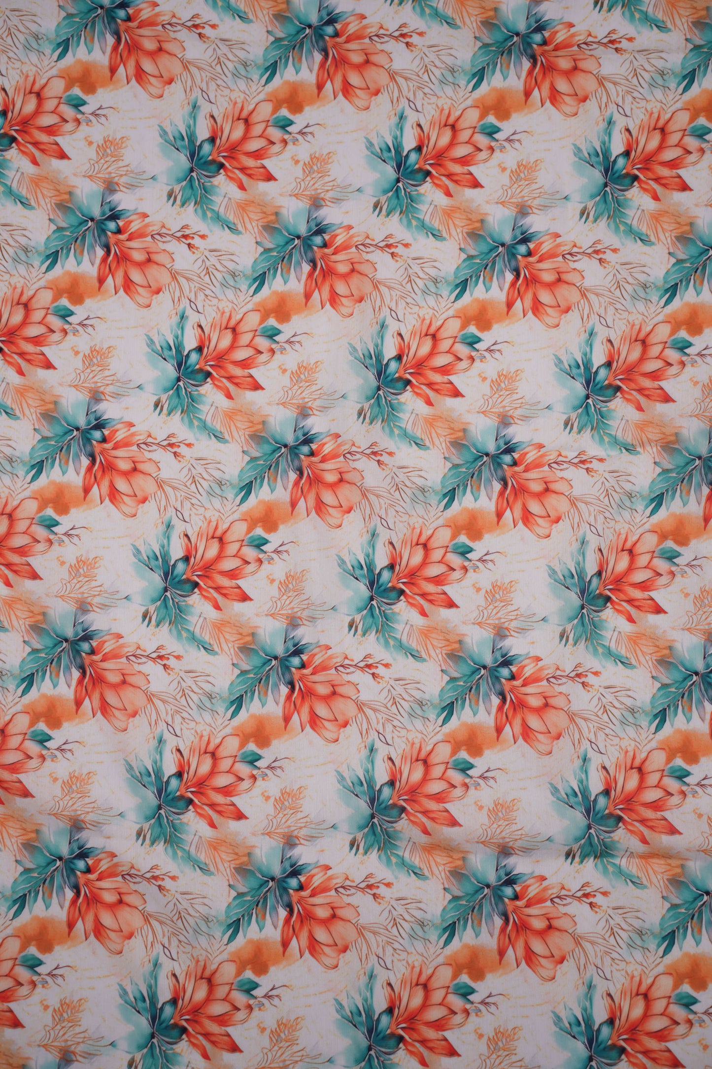 Tropical Rustique Floral Chanderi Printed Fabric