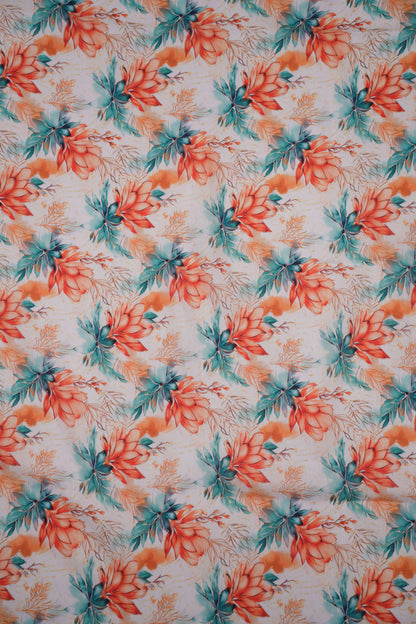 Tropical Rustique Floral Chanderi Printed Fabric