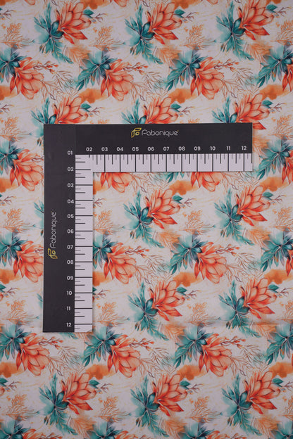Tropical Rustique Floral Chanderi Printed Fabric
