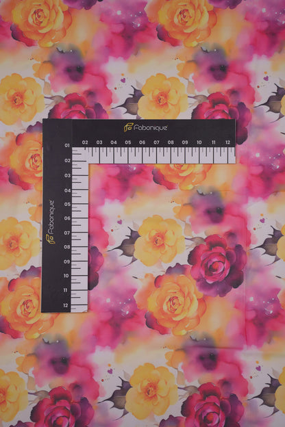 Sunset Bloom Floral Weightless Printed Fabric