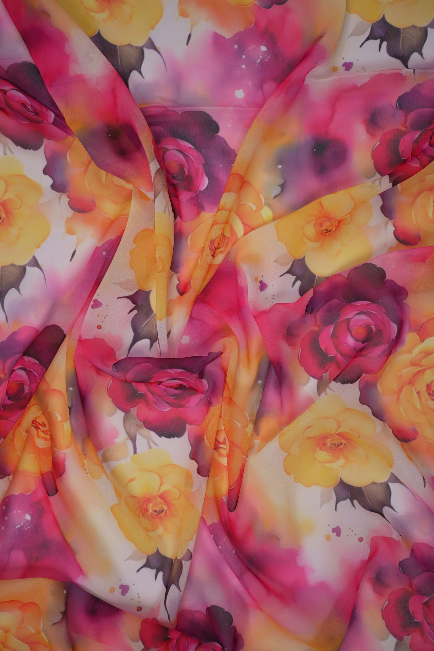 Sunset Bloom Floral Weightless Printed Fabric