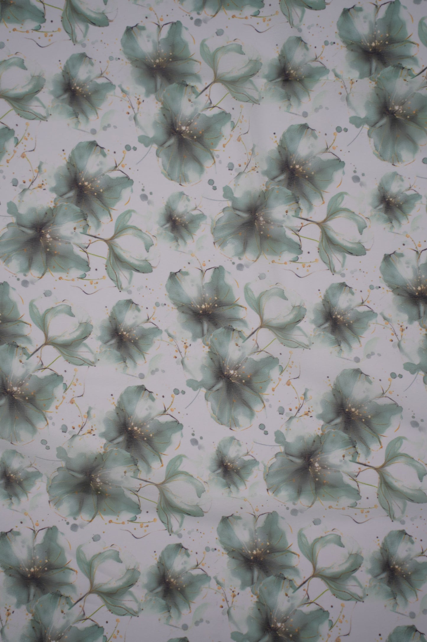 Mint Whisper Floral Weightless Printed Fabric