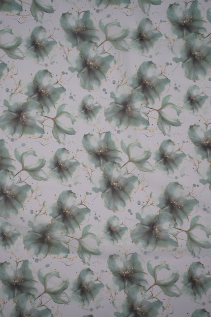 Mint Whisper Floral Weightless Printed Fabric