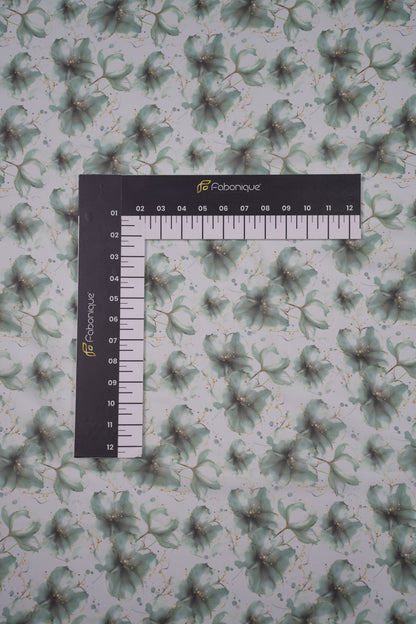 Mint Whisper Floral Weightless Printed Fabric