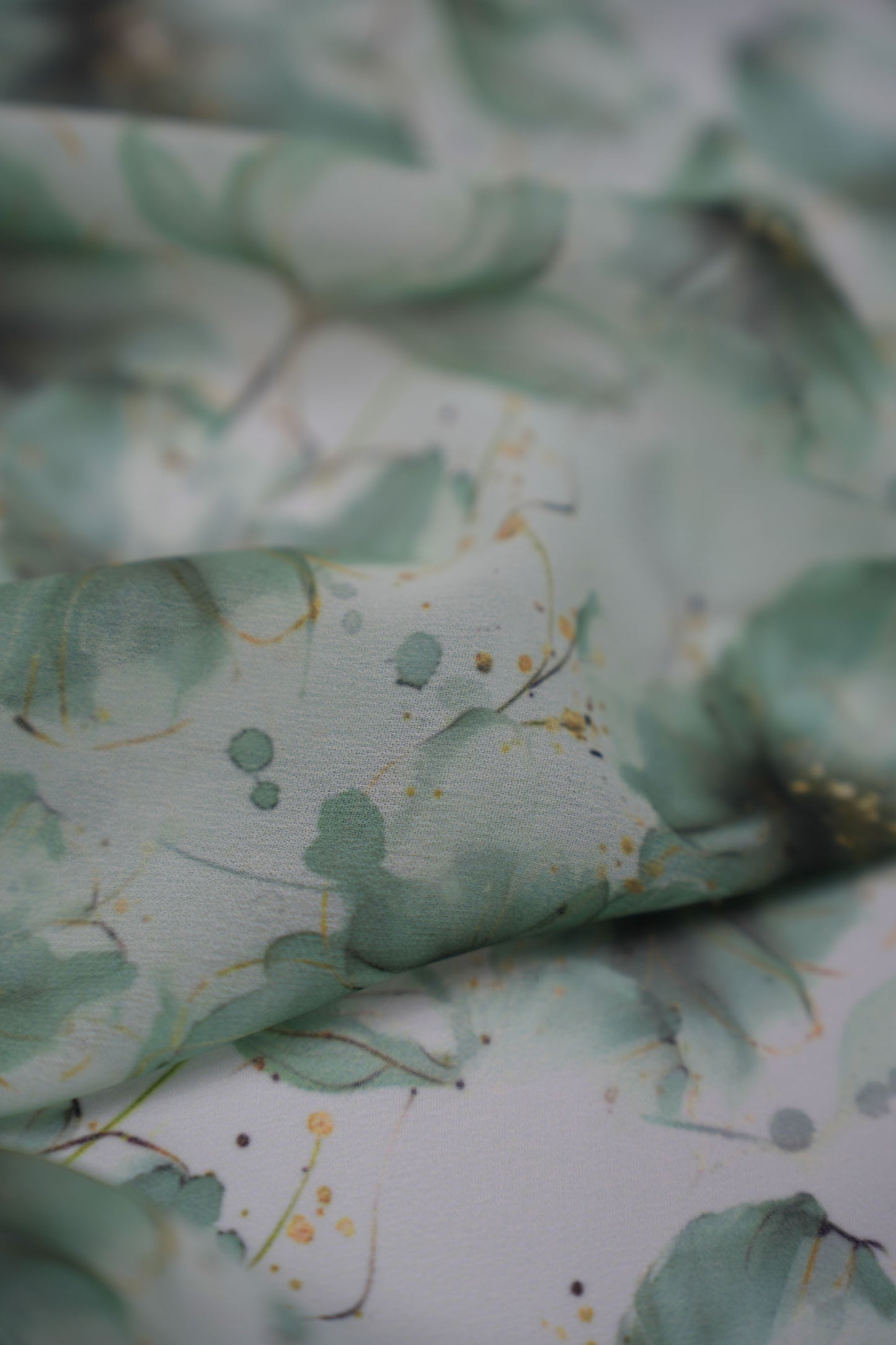 Mint Whisper Floral Weightless Printed Fabric