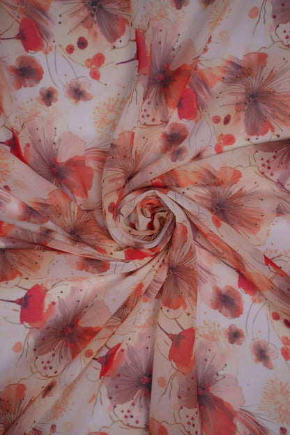 Autumn Whisper Abstract Floral Weightless Fabric