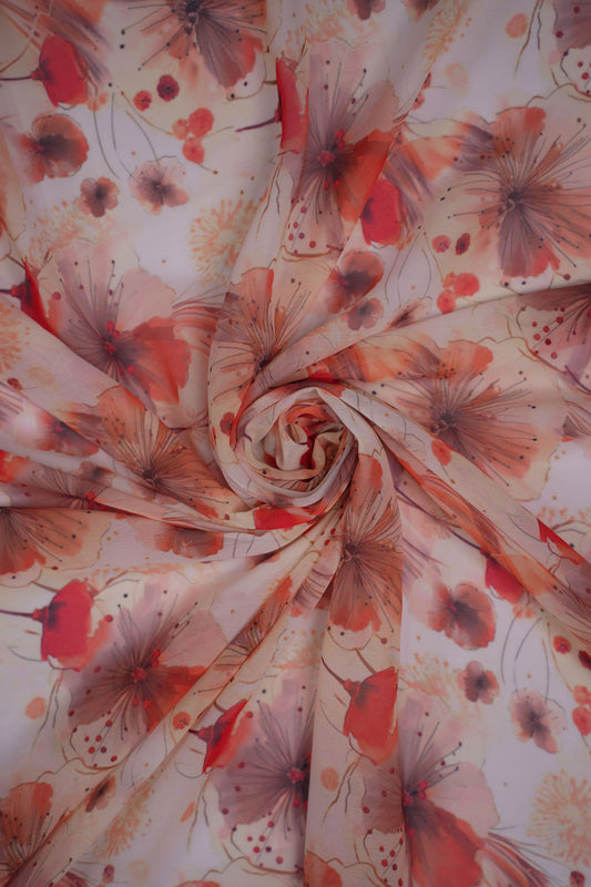 Autumn Whisper Abstract Floral Weightless Fabric