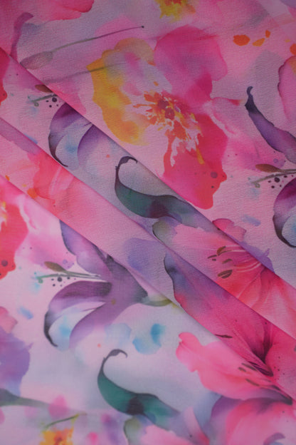 ColorScape Vibrant Floral Weightless Printed Fabric