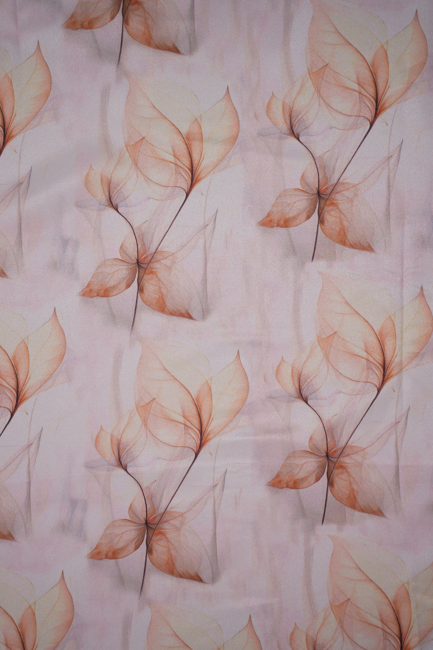 Whispering Veins Botanical Silk Crepe Printed Fabric
