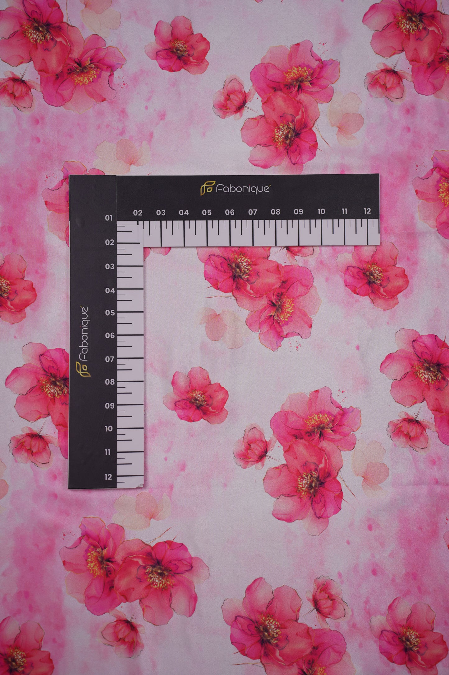 Blush Bloom Hand-Painted Floral Silk Crepe Fabric