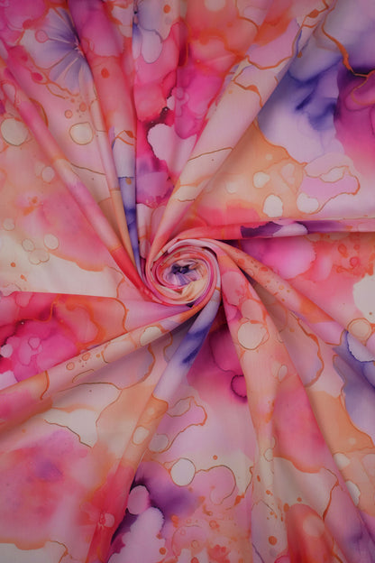 Dream Drizzle Abstract Printed Muslin Fabric