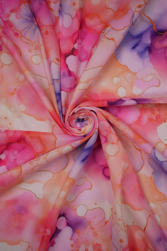 Dream Drizzle Abstract Printed Muslin Fabric