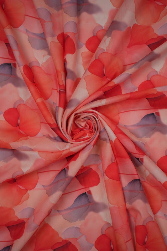 Poppy Cloud Floral Muslin Fabric