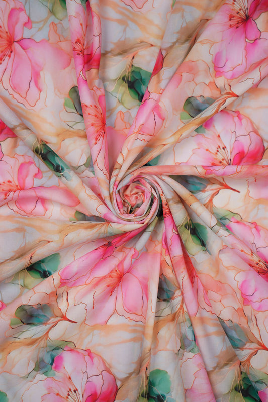 Gulzareen Soft Floral Muslin Fabric